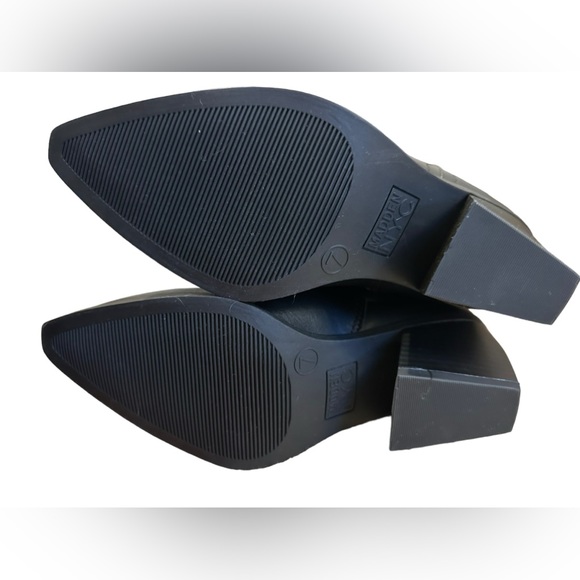 Madden Girl Black Western Cowboy Pull On Boot block heel tall concert indie - Picture 5 of 8